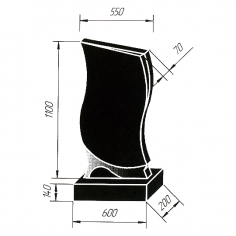 Памятники гранитные. Комплект №4. Гранит черный (www.mramor-urala.ru)
